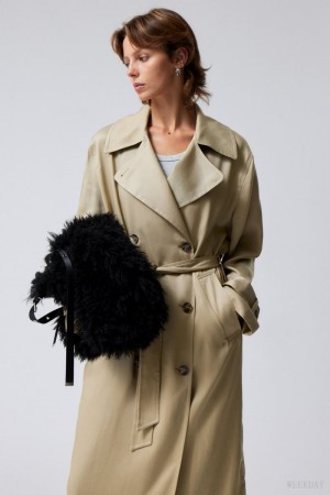 Weekday Evelyn Relaxed Lyocell Trench Coat Beżowe | AVLZ9626