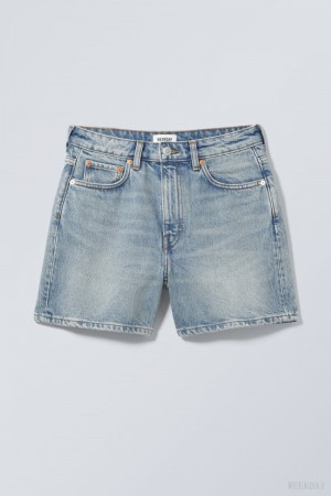 Weekday Eya Denim Shorts Niebieskie | INNF3508
