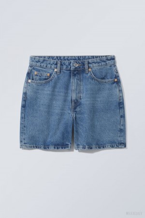 Weekday Eya Denim Shorts Niebieskie | WWTP8074