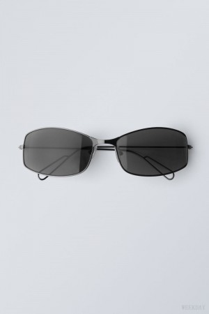 Weekday Flash Sunglasses Czarne | WCIG2383