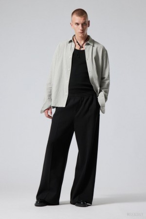 Weekday Gabriel Loose Trousers Czarne | TRVR1434