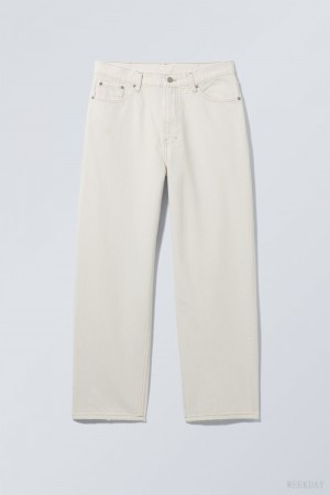 Weekday Galaxy Loose Prosty Jeans Białe | HXWS4310