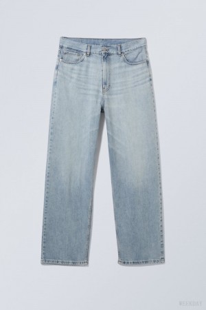 Weekday Galaxy Loose Prosty Jeans Niebieskie | HMPT0994