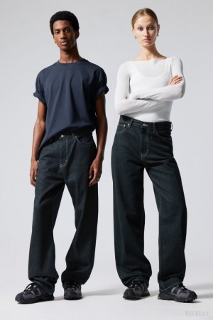 Weekday Galaxy Loose Prosty Jeans Niebieskie | RQAI9848
