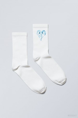 Weekday Grafiką Sportowe Sock Angry Heart | KSAG8809