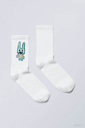 Weekday Grafiką Sportowe Sock Rabbit | RGJL4201