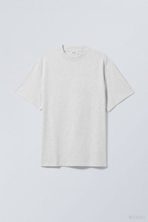 Weekday Great Heavyweight T-shirt Głęboka Szare | ZDNV0183