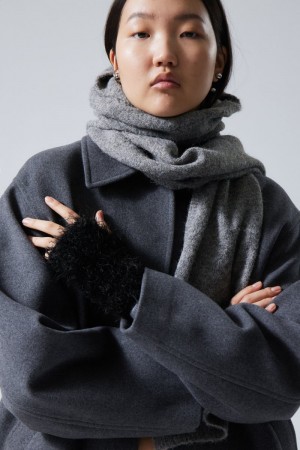 Weekday Hairy Wristwarmers Czarne | WWIF6642