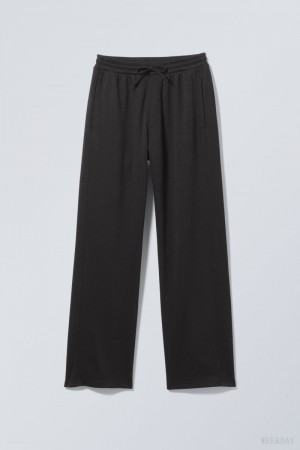 Weekday Hank Tracksuit Trousers Czarne | TRAM4437