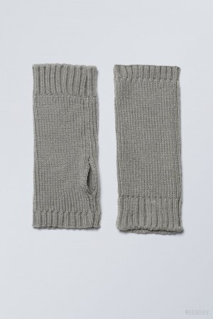 Weekday Hanna Wrist Warmer Szare | HVUQ7076