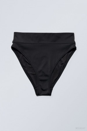 Weekday Heat High Stanem Bikini Bottoms Czarne | NMIY4421
