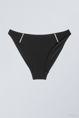 Weekday High Cut Bikini Bottoms Czarne | MUOY2771