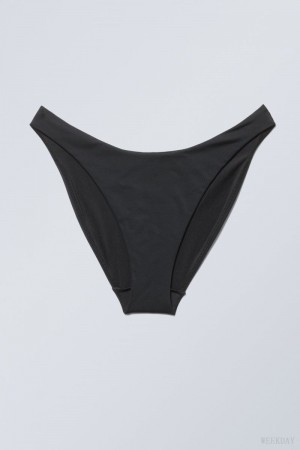 Weekday Highcut Bikini Bottoms Czarne | AXCE0524