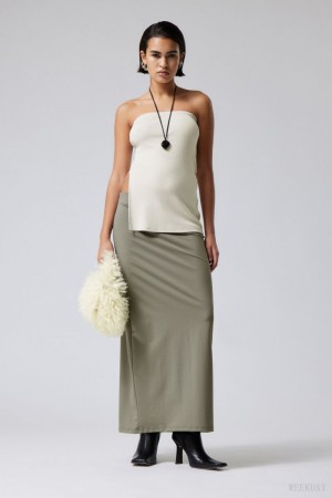 Weekday Johanna Long Pencil Skirt Szare Brązowe | NOLE7852
