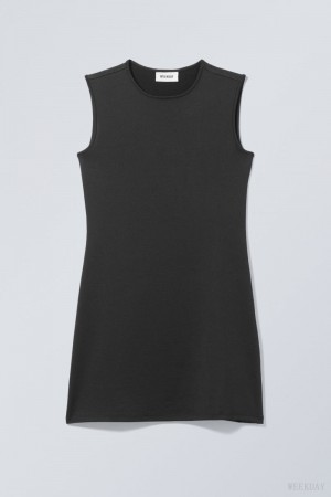 Weekday Johanna Tank Sukienki Czarne | NUNZ3897