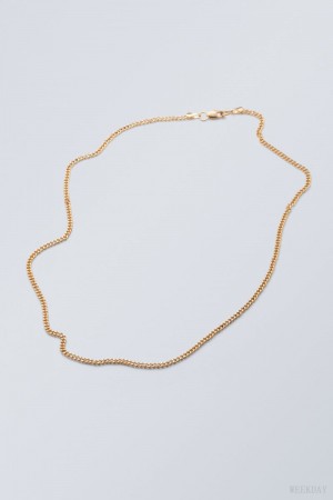 Weekday John Necklace Złote | HDLW7478