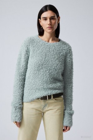Weekday Judi Hairy Swetry Niebieskie | YUHI5834