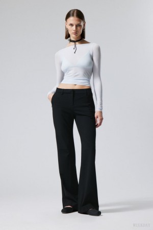 Weekday Kate Flared Suiting Trousers Czarne | RWAK4917