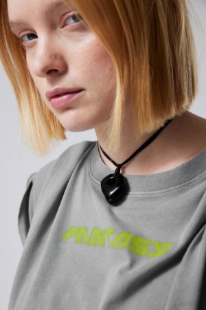 Weekday Kate Necklace Czarne | ZKNX9073