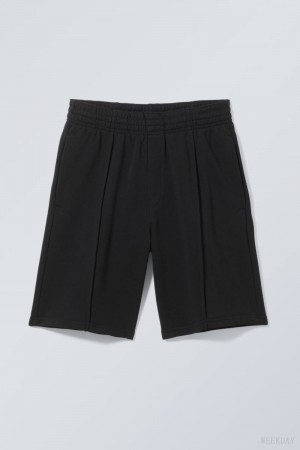 Weekday Ken Terry Lekkie Shorts Czarne | FKPY7721