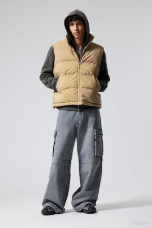 Weekday Kip Puffer Vest Beżowe | WQZS0699
