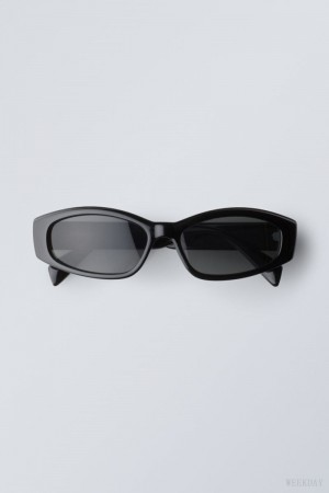 Weekday Klapki Sunglasses Czarne | TCBK6507