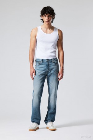 Weekday Klean Regular Prosty Jeans Niebieskie | MJLC2159