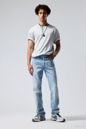 Weekday Klean Regular Prosty Jeans Niebieskie | LRUA3238