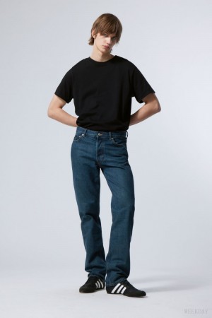 Weekday Klean Regular Prosty Jeans Niebieskie | EOUE7743