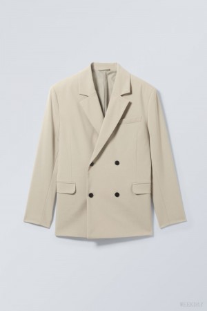 Weekday Leo Blazer Beżowe | SJPM4146