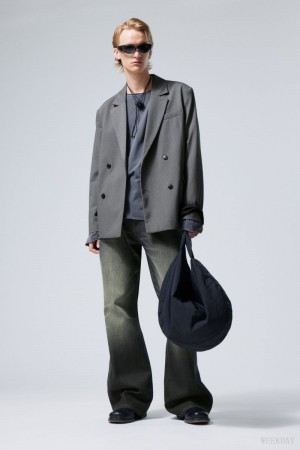 Weekday Leo Blazer Ciemny Szare | JNLA7639