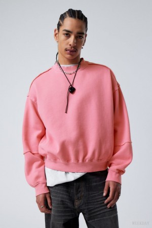 Weekday Liam Sweatshirt Różowe | VBFY3482