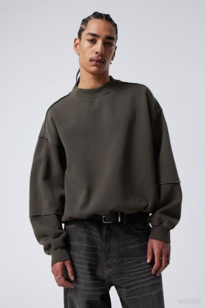 Weekday Liam Sweatshirt Szare | GRGY5503