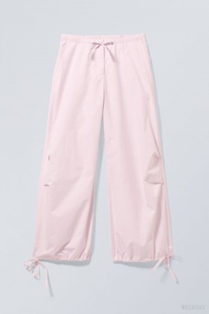 Weekday Luisa Parachute Trousers Różowe | JXQN4172