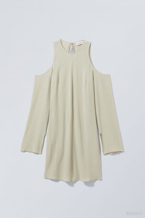 Weekday Lycke Shoulder Sukienki Beżowe | KJVN2547