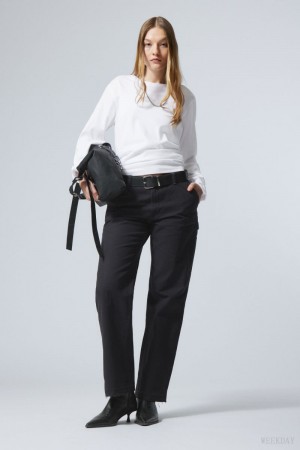 Weekday Mace Carpenter Trousers Czarne | MATI0074