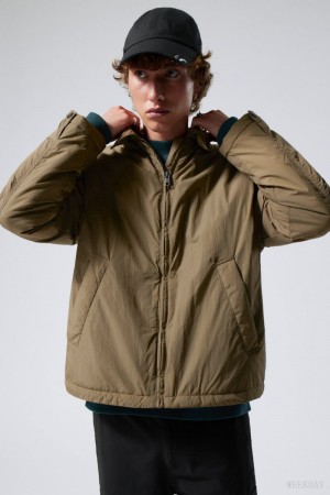 Weekday Martin Nylon Jacket Dusty Mole | OVFL4575
