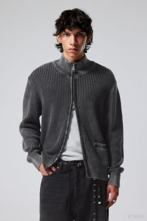 Weekday Mattias Regular Cardigan Czarne | YCYC5309