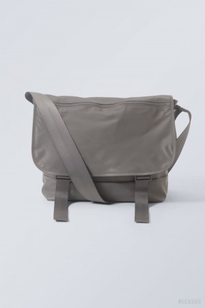 Weekday Messenger Bag Szare | HSJO7006