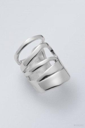 Weekday Motion Ring Srebrne | RKDN9322