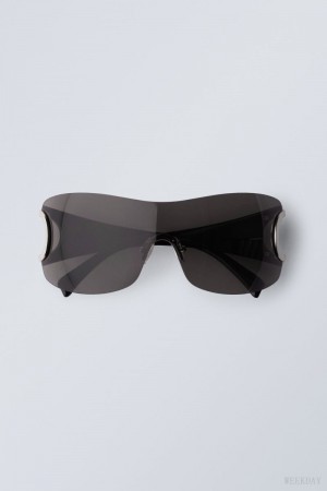 Weekday Motion Sunglasses Czarne | NWFI4251