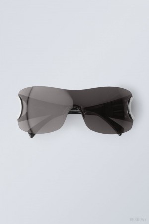Weekday Motion Sunglasses Czarne | VEJQ9218