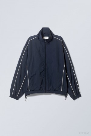 Weekday Nera Windbreaker Jacket Ciemny Niebieskie | SYTE5477