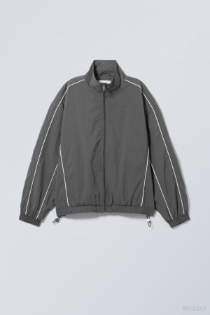 Weekday Nera Windbreaker Jacket Ciemny Szare | PLTJ6032