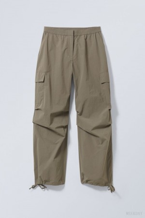 Weekday Nila Parachute Trousers Ciemny | OVVT9808