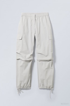 Weekday Nila Parachute Trousers Szare | LYKE3858