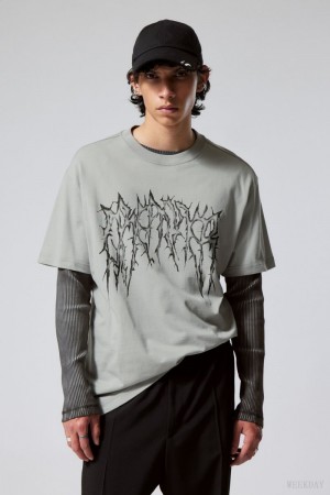 Weekday Oversized Grafiką Printed T-shirt Spikey Dreamer | LLOY1763