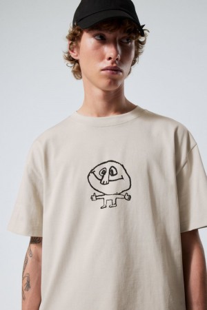 Weekday Oversized Grafiką Printed T-shirt Little Guy | YXHG9306