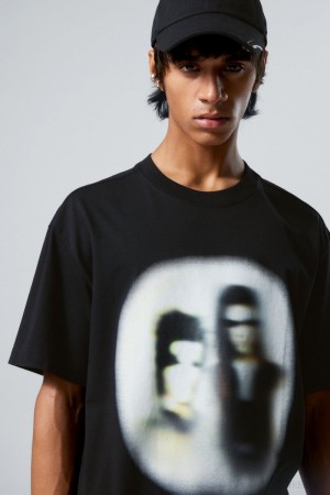 Weekday Oversized Grafiką Printed T-shirt The Blurry Band | PBBS7825