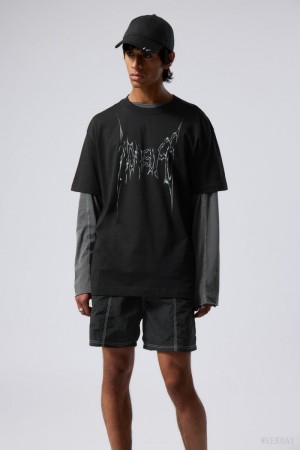 Weekday Oversized Grafiką Printed T-shirt Love Life | OCFW2531
